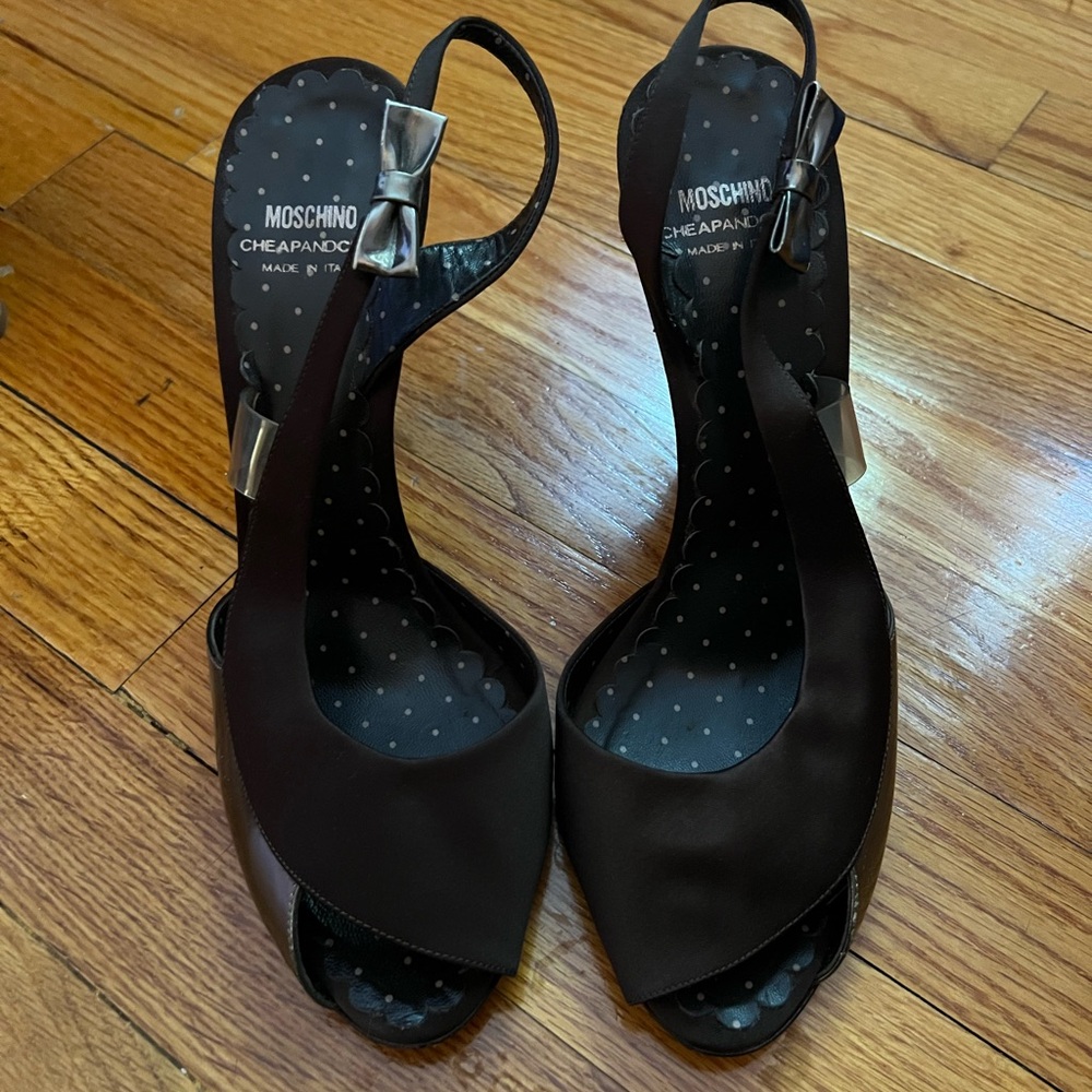 Moschino Black Open-Toe Heels